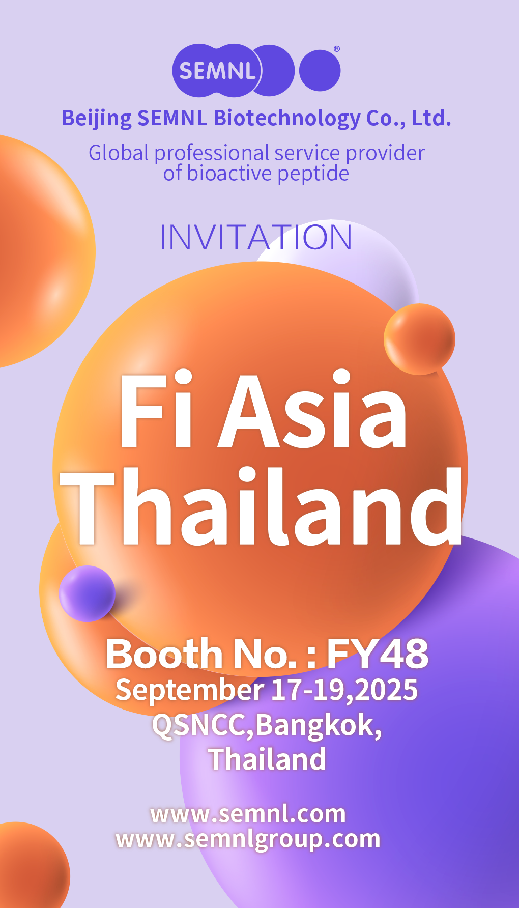 Discover SEMNL's Hydrolyzed Collagen & Bioactive Peptides at Fi Asia Thailand 2025